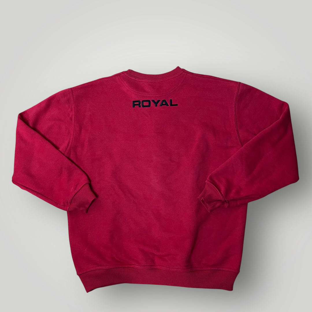 Royal Ultra Heavy Cotton Embroidered Y2K Hip-Hop Boxy Sweatshirt Crewneck