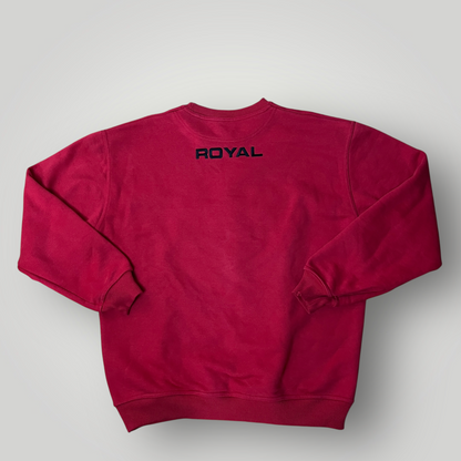Royal Ultra Heavy Cotton Embroidered Y2K Hip-Hop Boxy Sweatshirt Crewneck
