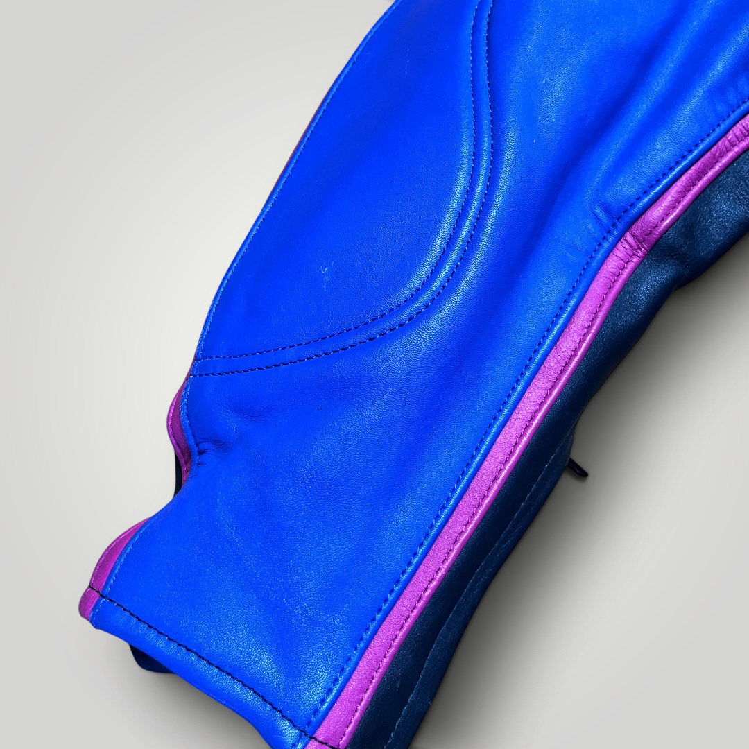 IXS Vaporwave Cafe Racing 1980's Vintage Moto Leather Biker Jacket