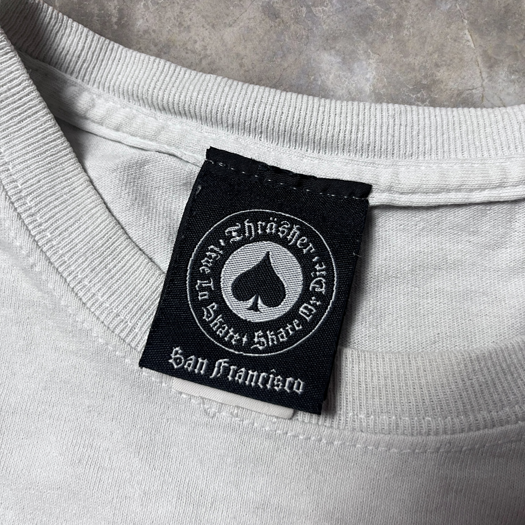 Thrasher "Flame Logo" Heavy Cotton Tubular Knit Graphic Skater T-Shirt