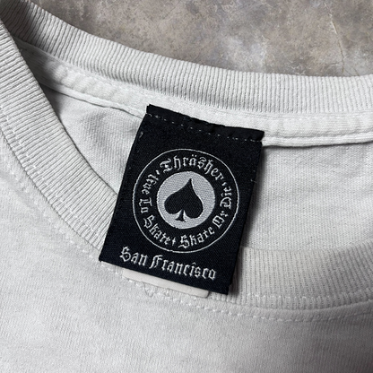 Thrasher "Flame Logo" Heavy Cotton Tubular Knit Graphic Skater T-Shirt