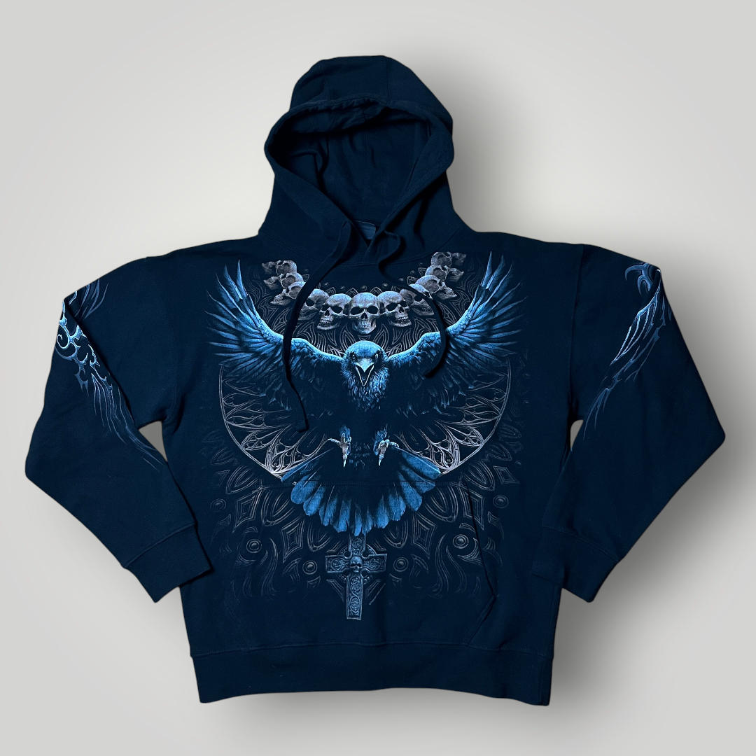 Spiral "Raven Skull" Y2K 2000's Style Graphic Hoodie