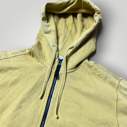 Stone Island Autumn/Winter 2018 Malfile Cotton Fleece Garment-Dyed Hooded Zip-Up Hoodie