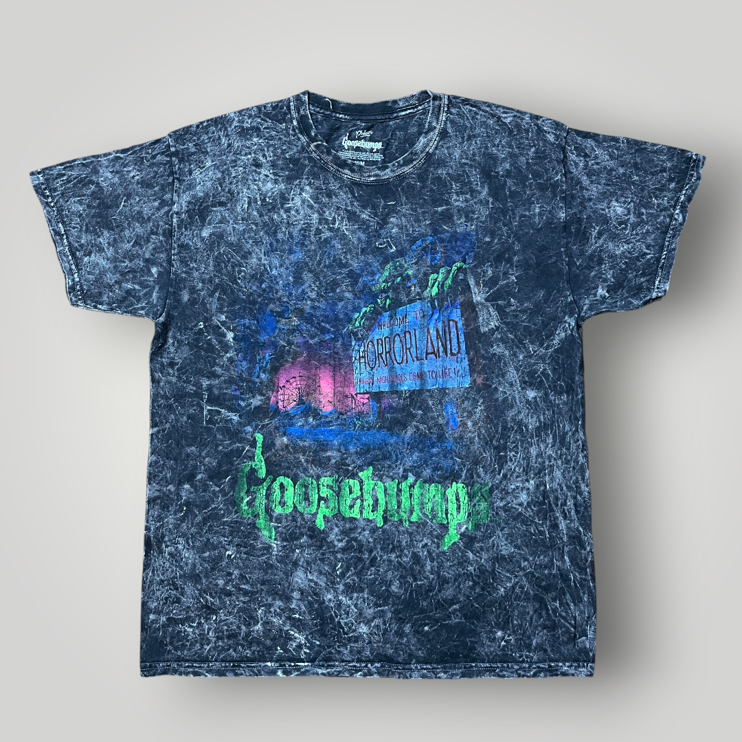 Goosebumps Welcome To Horrorland Heavy Cotton Y2K Graphic Tubular Knit T-Shirt