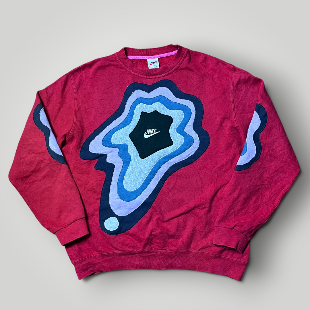 Nike Vintage 1990's Reworked Y2K Tubular Knit Sweatshirt Crewneck