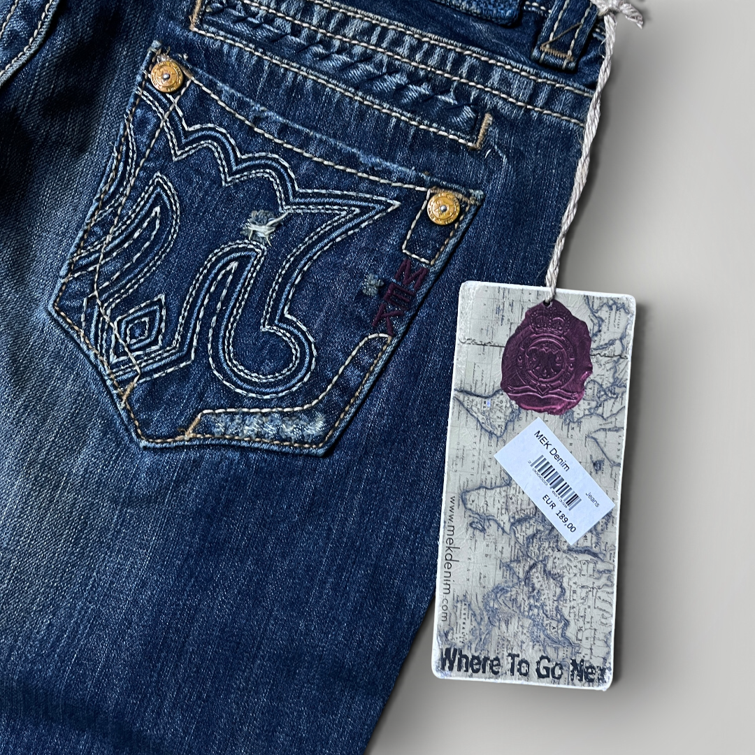 MEK Denim Vintage 2000's Y2K  Distressed Bootcut Jeans