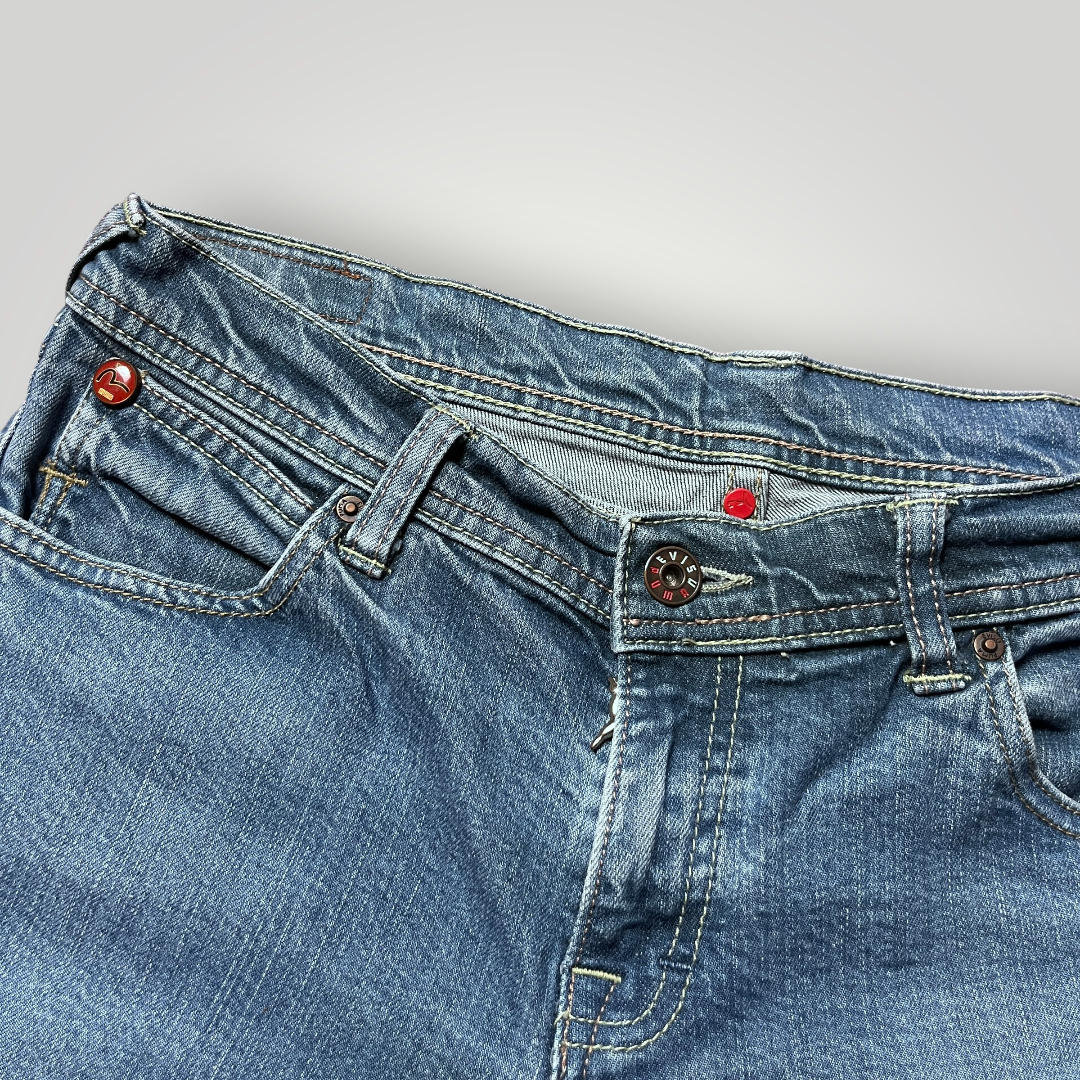 Evisu x Puma Vintage 2000's "True Love Never Dies" Y2K Hip-Hop Denim Shorts (Jorts)