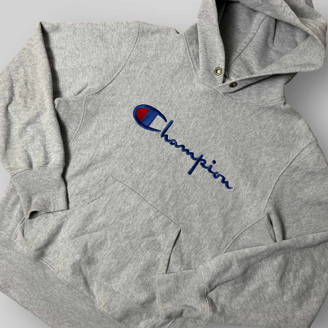 Champion Vintage "Reverse Weave Warm Up" Heavy Cotton Boxy Embroidered Hoodie (430GSM)