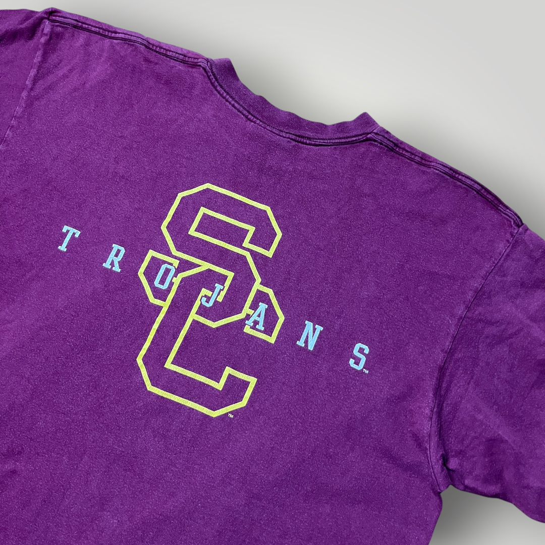 Nike Vintage 90's USA MADE Tubular Knit Usc Trojans Heavy Cotton T-Shirt !SINGLE STITCH!