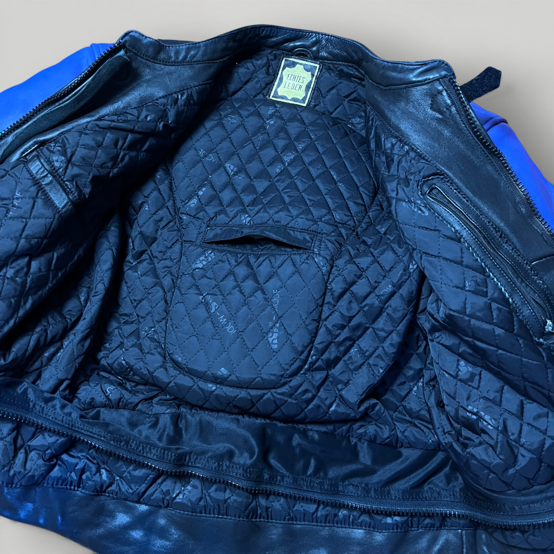 IXS Vaporwave Cafe Racing 1980's Vintage Moto Leather Biker Jacket