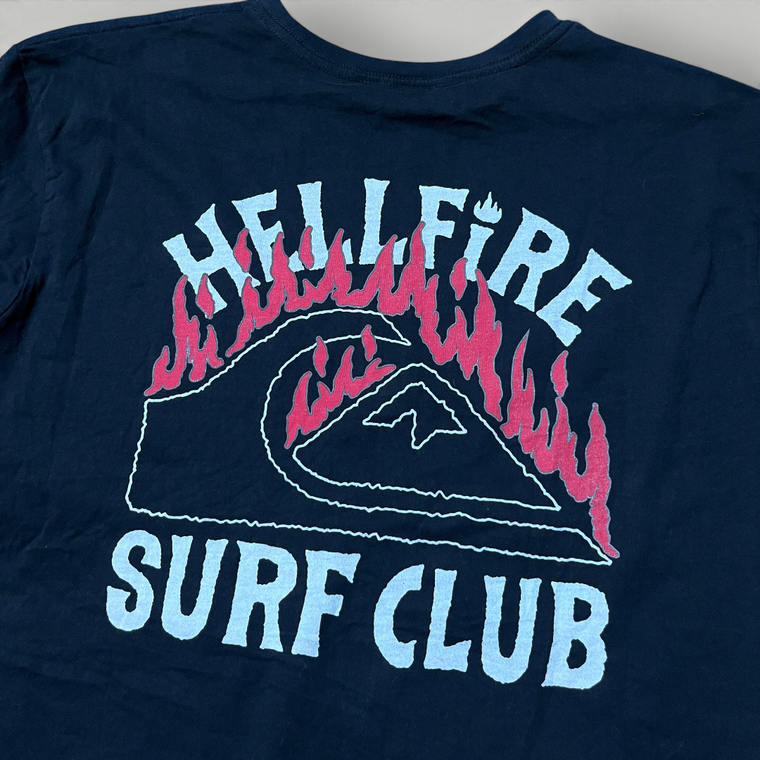 Quiksilver x Stranger Things "Hellfire Surf Club" Y2K Graphic Long Sleeve Shirt