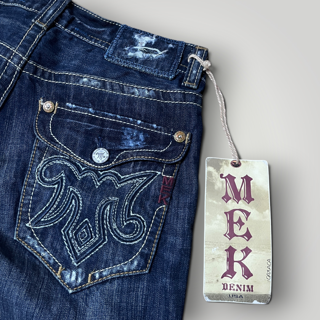 MEK Denim Vintage 2000's Y2K  Distressed Bootcut Jeans