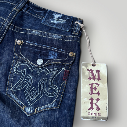 MEK Denim Vintage 2000's Y2K  Distressed Bootcut Jeans