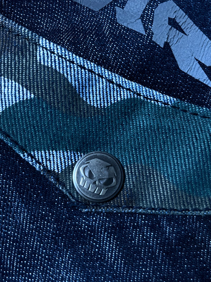 No Fear Vintage 2000's Y2K Hip-Hop Camo Skull Denim Jorts