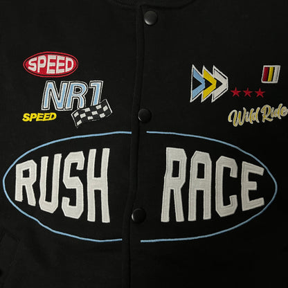 Stradivarius STR Vintage Style Nascar Rushrace Oversized Boxy 3/4 Sleeve Y2K Racing Jacket