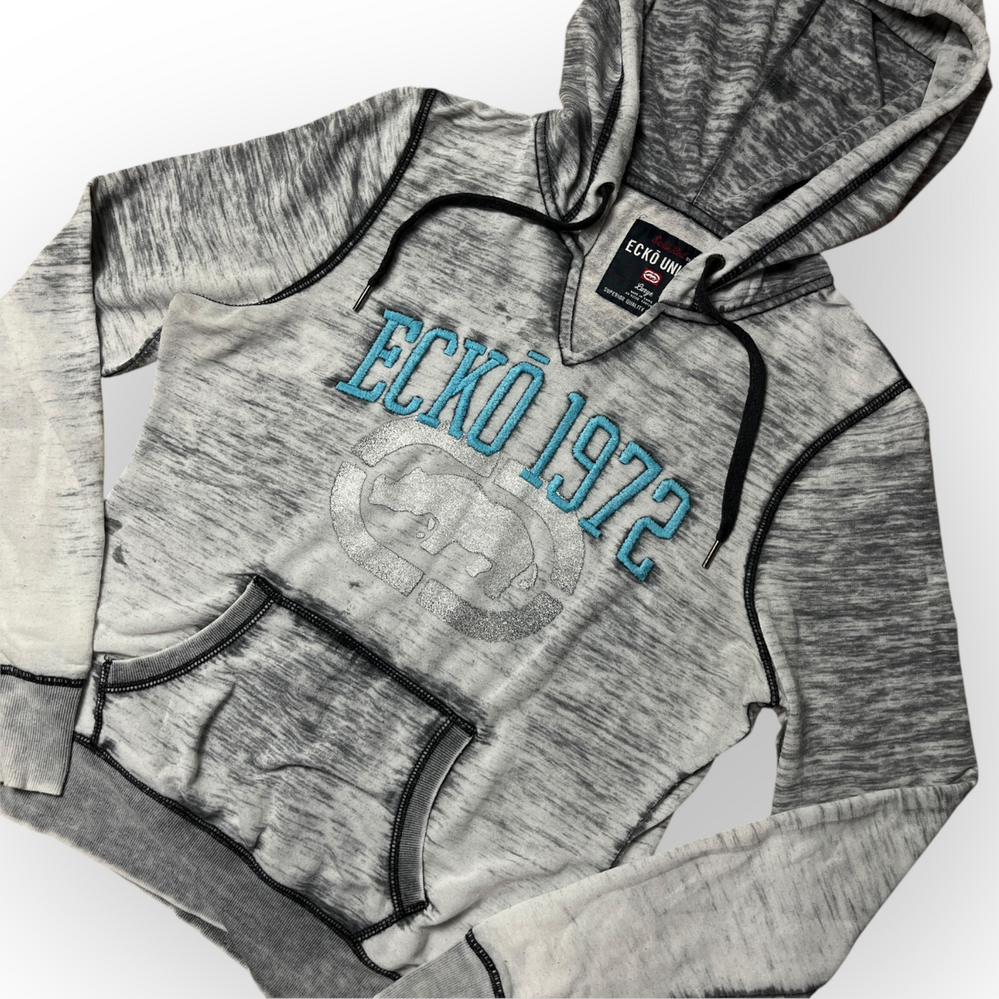 ECKO UNLTD Y2K Faded Stone Wash Graphic Hoodie (Дамско)