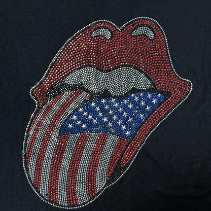 The Rolling Stones 2015 Side-Tie Y2K Rhinestone Graphic T-Shirt !RARE! (Дамско)