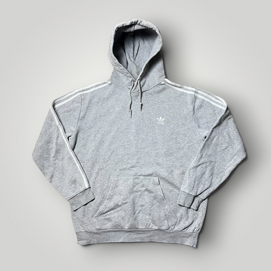 Adidas Striped Grey Zip-Up Hoodie