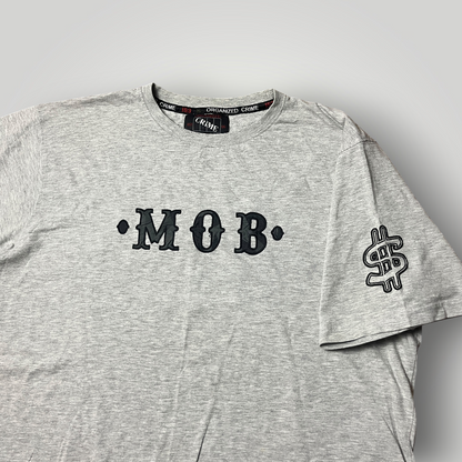 Organized Crime "Money Over Bitches" Y2K Lettered Hip-Hop T-Shirt