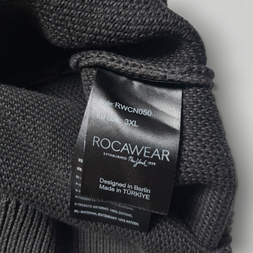Rocawear Big Logo Heavy Cotton Hip-Hop Knit Crewneck Sweater