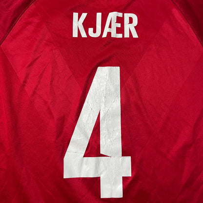Hummel Denmark 2021/2022 Simon Kjaer #4 Football Jersey T-Shirt