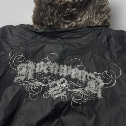 Rocawear Vintage 2000's Y2K Reversible Faux Fur Jacket (Дамско)