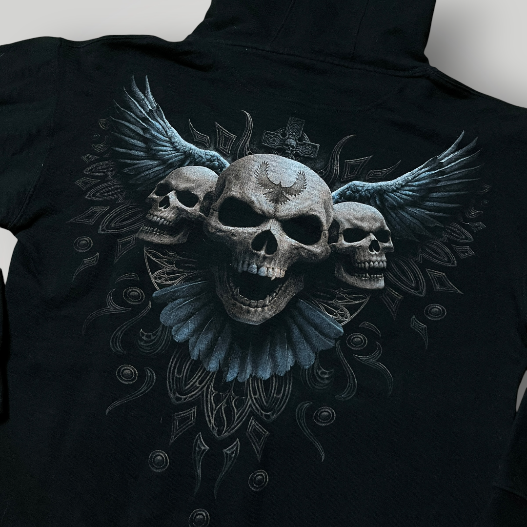 Spiral "Raven Skull" Y2K 2000's Style Graphic Hoodie