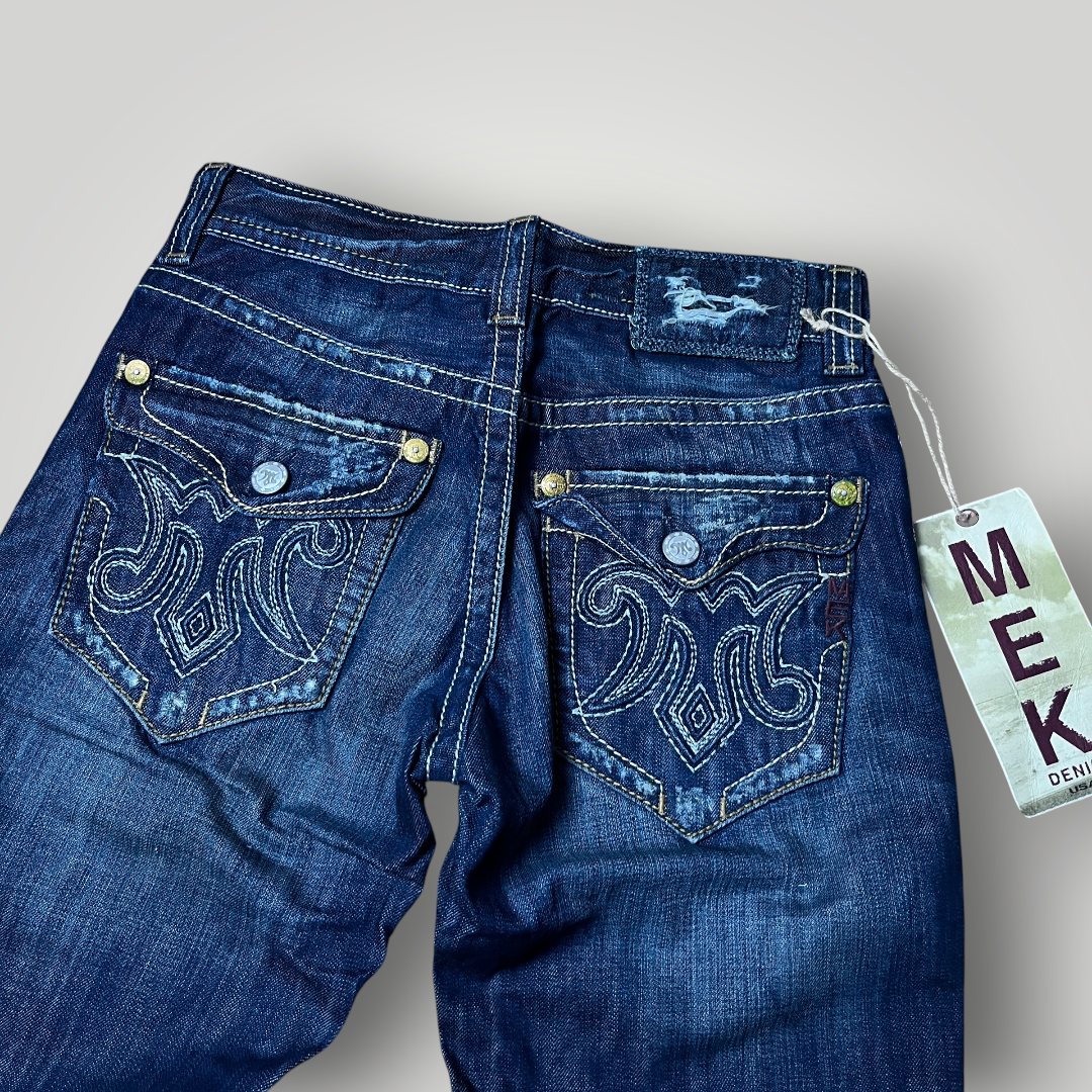MEK Denim Vintage 2000's Y2K  Distressed Bootcut Jeans