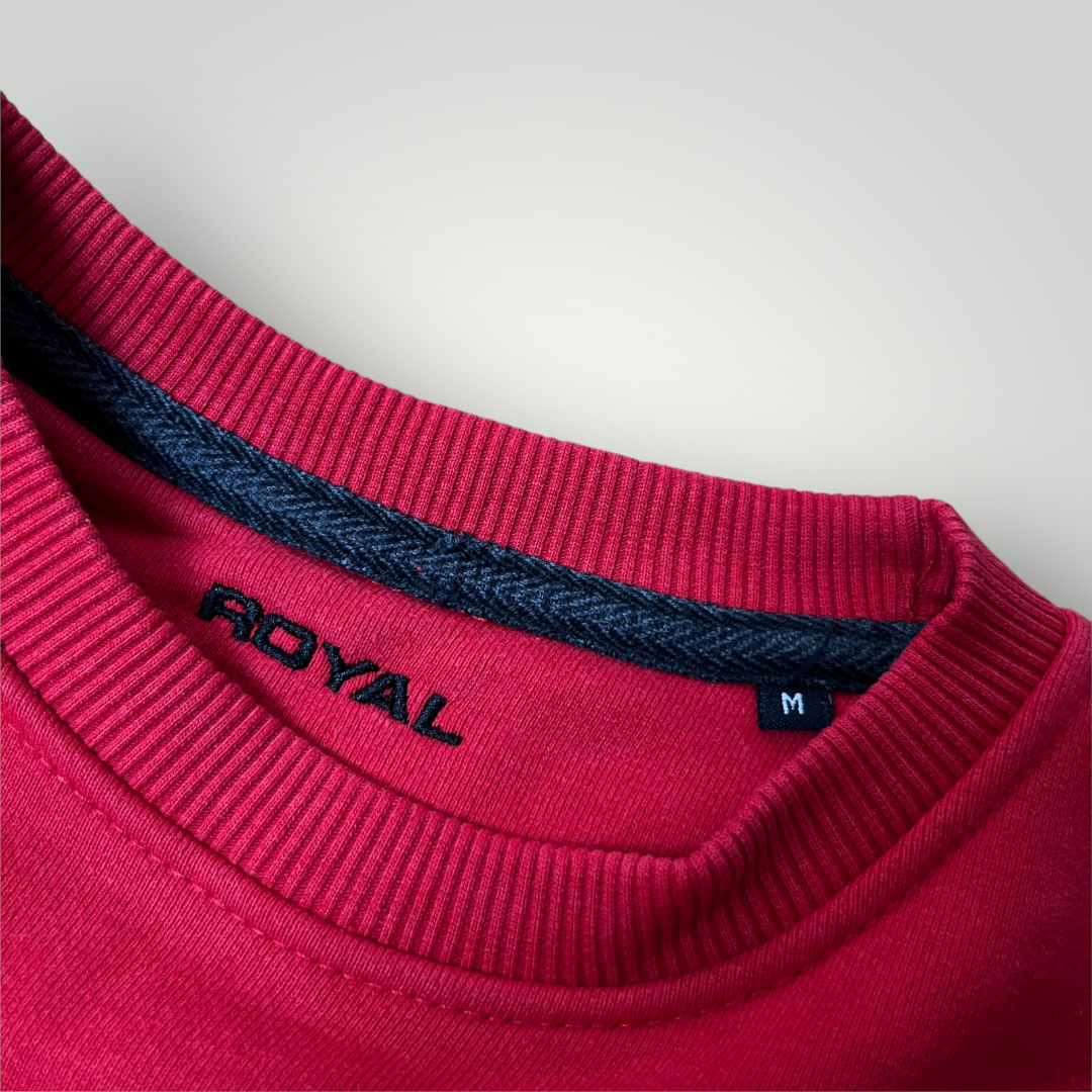 Royal Ultra Heavy Cotton Embroidered Y2K Hip-Hop Boxy Sweatshirt Crewneck