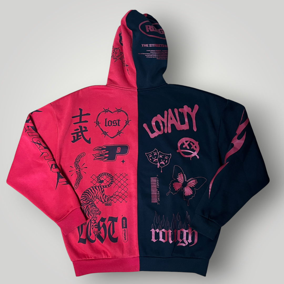 Black Squad Y2K Black/Red Zip-Up Hoodie