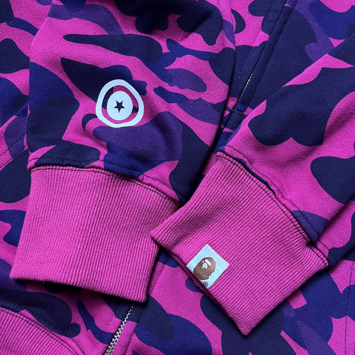 BAPE (A Bathing Ape) Color Camo Purple Shark Full Zip Hoodie (Replica)