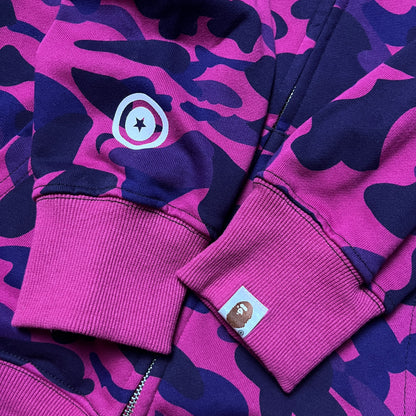BAPE (A Bathing Ape) Color Camo Purple Shark Full Zip Hoodie (Replica)