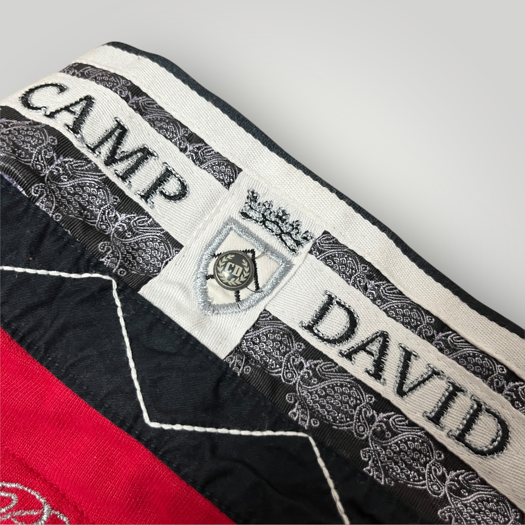 Camp David Limited Edition Y2K Biker Luxury Embroidered Long Sleeve Polo Shirt
