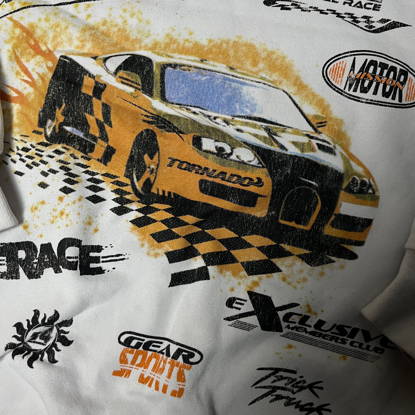 H&M Racing Graphic Quarter Zip Sweatshirt Fleece