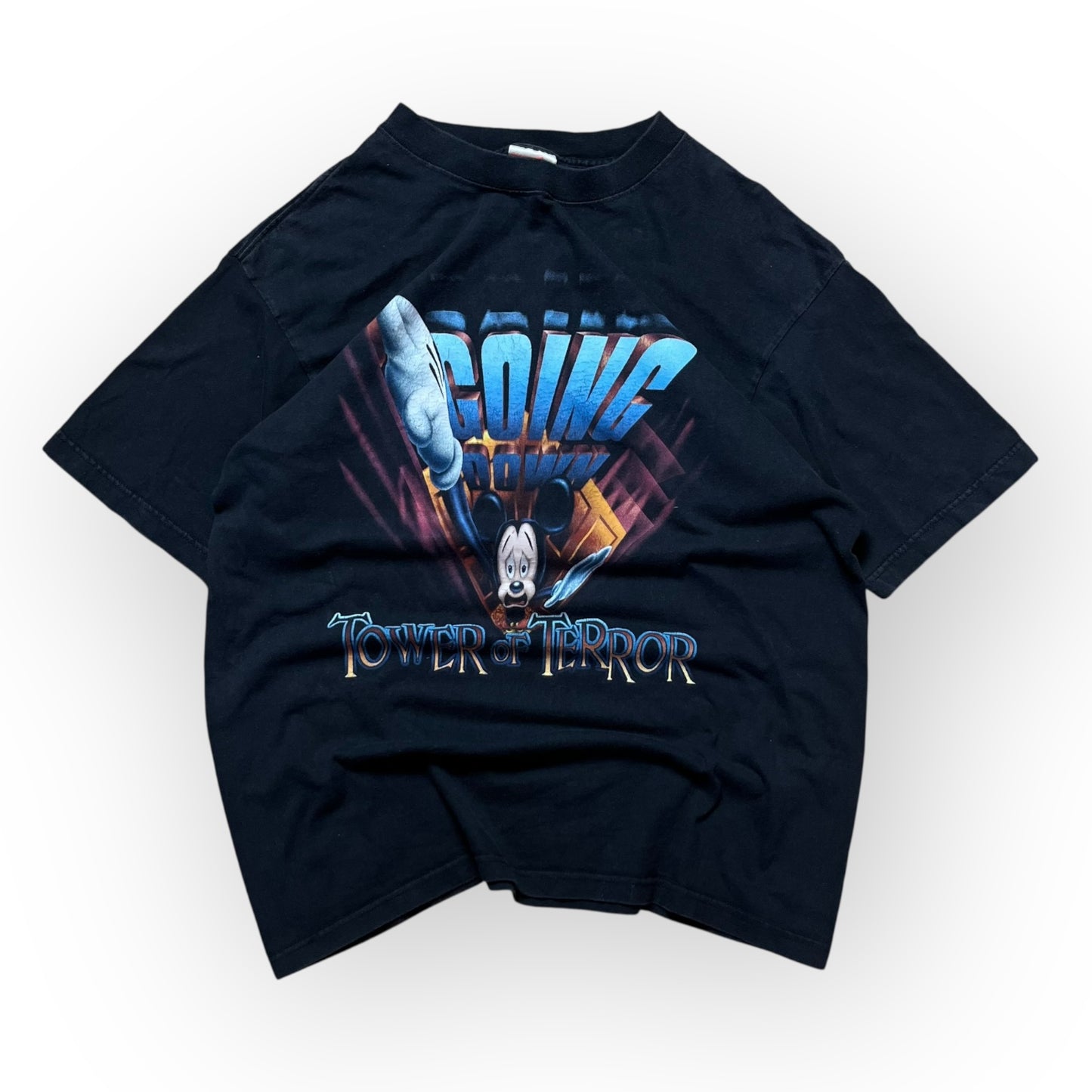 Vintage 90’s Disney “Tower Of Terror” Mickey Mouse Heavy Cotton T-Shirt !RARE!