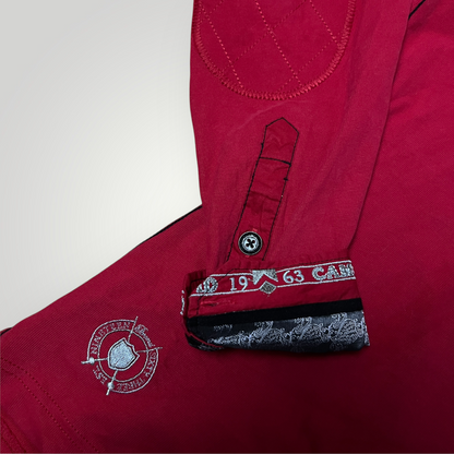 Camp David Limited Edition Y2K Biker Luxury Embroidered Long Sleeve Polo Shirt