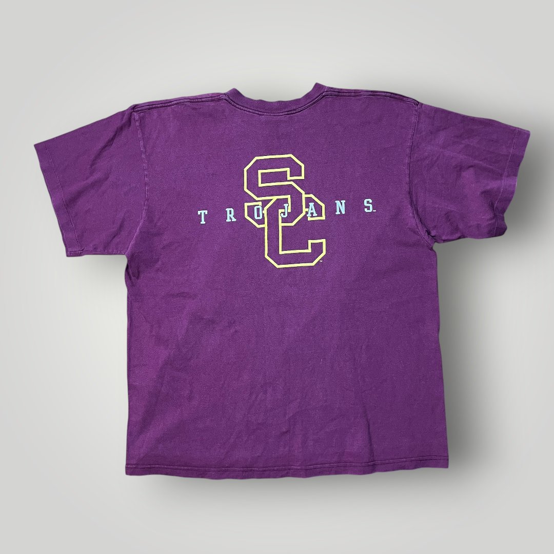 Nike Vintage 90's USA MADE Tubular Knit Usc Trojans Heavy Cotton T-Shirt !SINGLE STITCH!