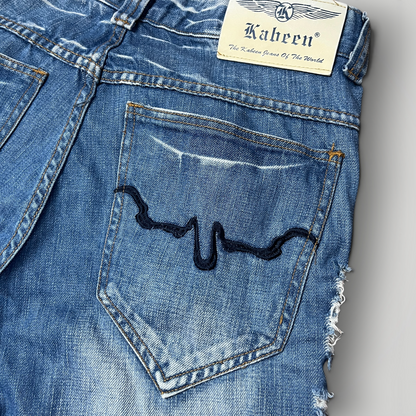 Kabeen Vintage 2000's Y2K Distressed Stacked Fit Heavy Cotton Jeans