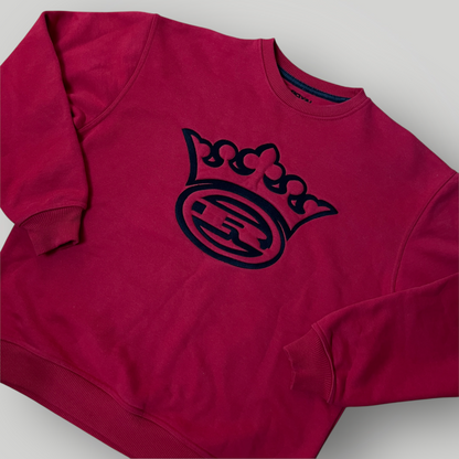 Royal Ultra Heavy Cotton Embroidered Y2K Hip-Hop Boxy Sweatshirt Crewneck