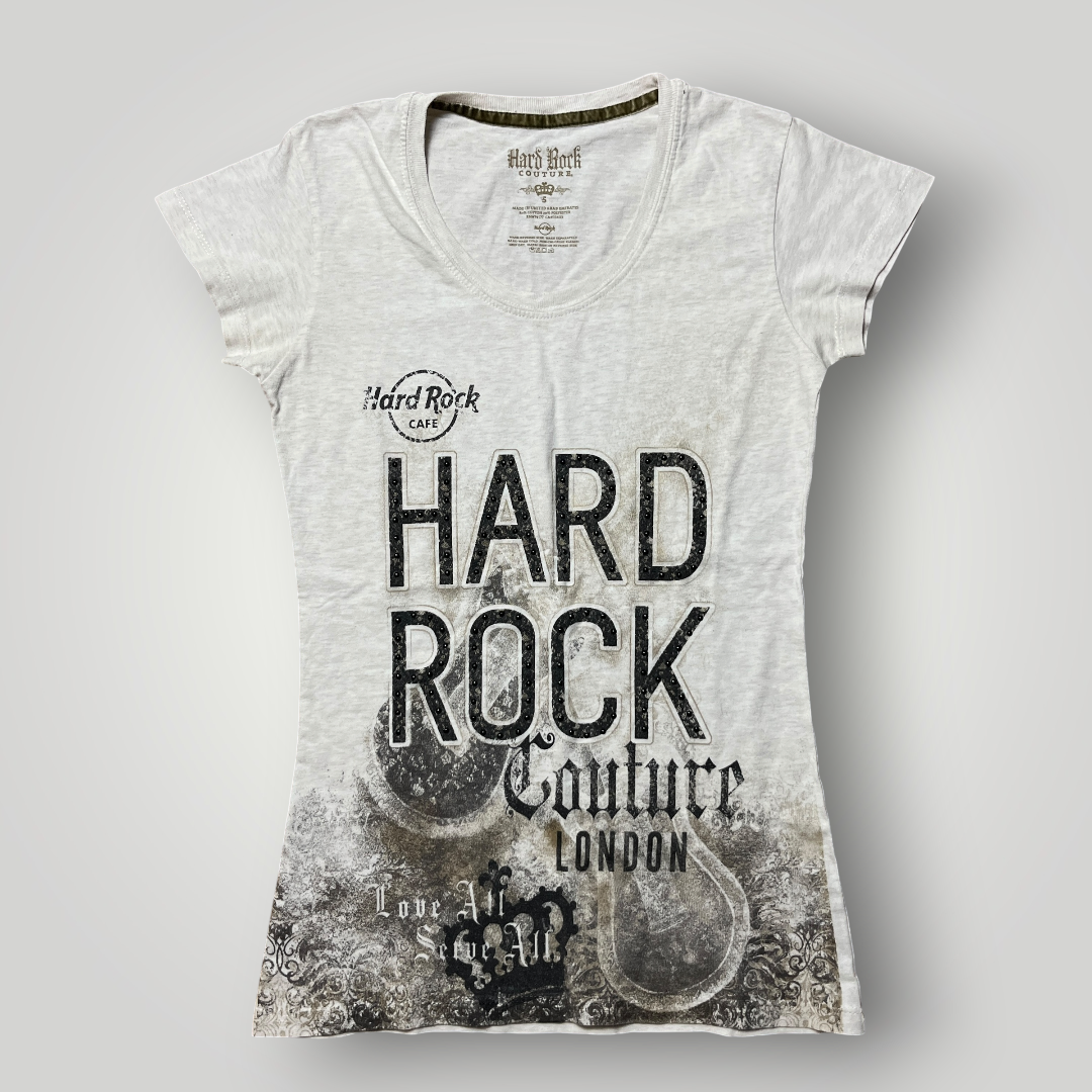 Hard Rock Couture Vintage 2000's Y2K Graphic Baby Cut T-Shirt !RARE! (Дамско)