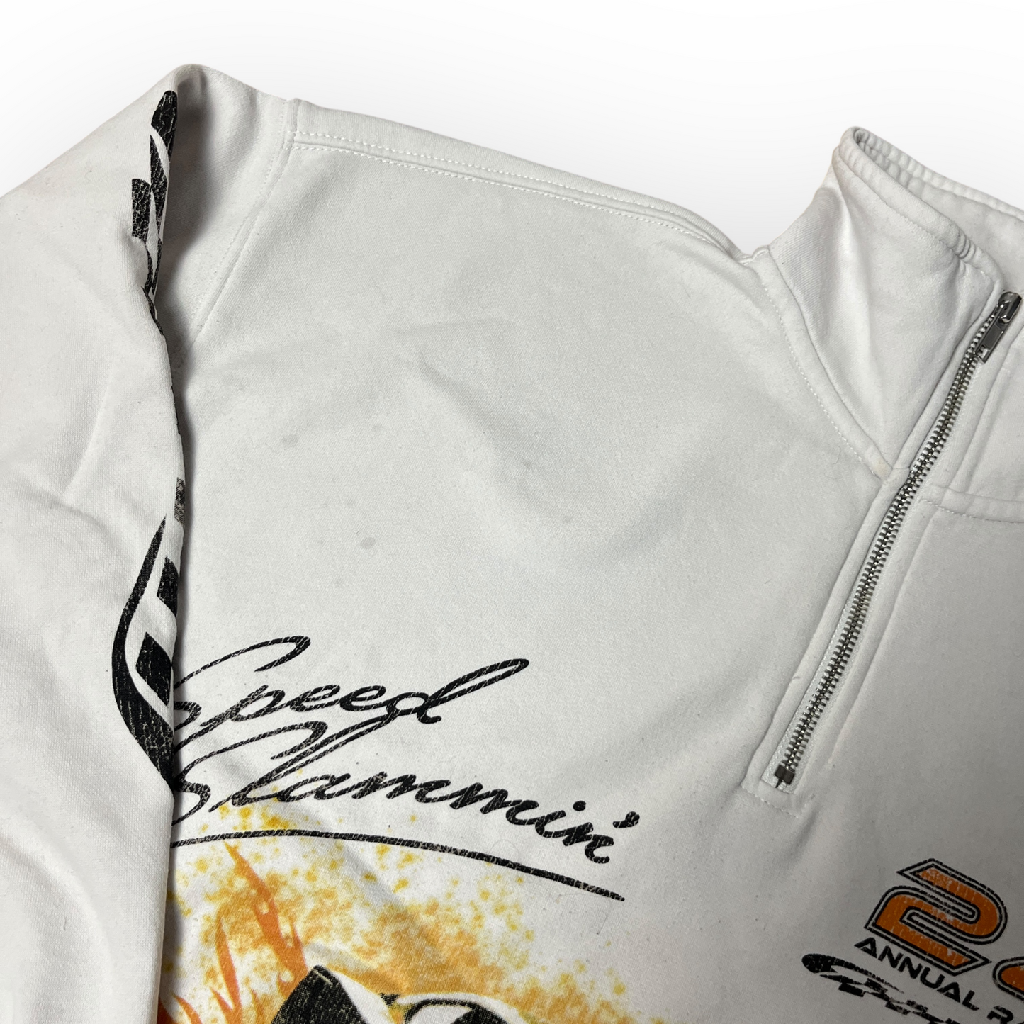 H&M Racing Graphic Quarter Zip Sweatshirt Fleece