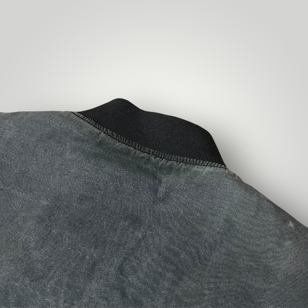 Quiksilver "Bad Medicine Bomber" Y2K Stone Washed Canvas Skater Bomber Jacket (2012-2016)