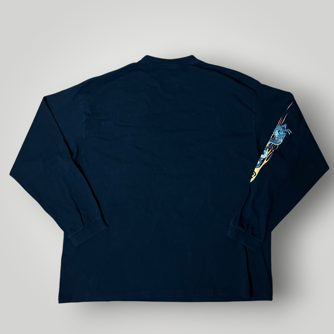 Billabong Y2K Graphic Fire Dragon Skater Long Sleeve Shirt