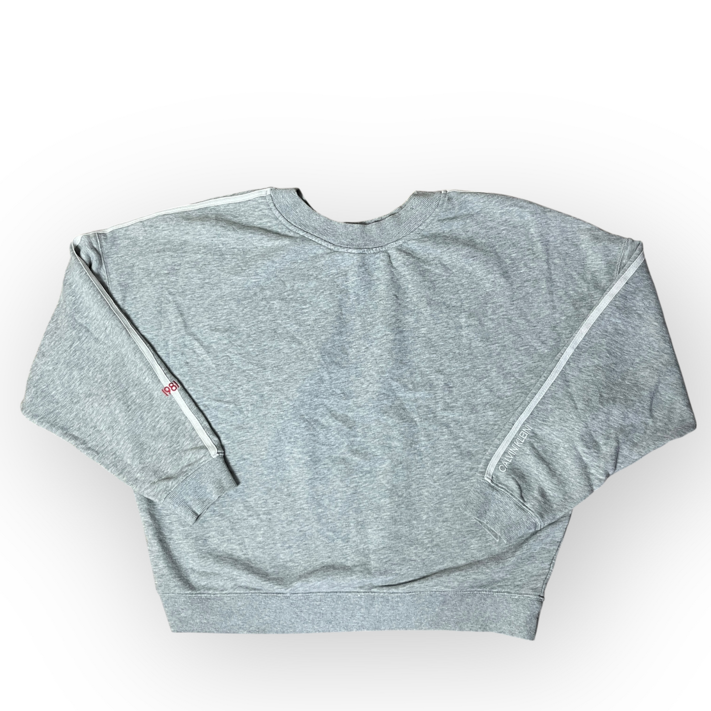 Calvin Klein Statement Cropped Boxy Sweatshirt Crewneck (Дамско)