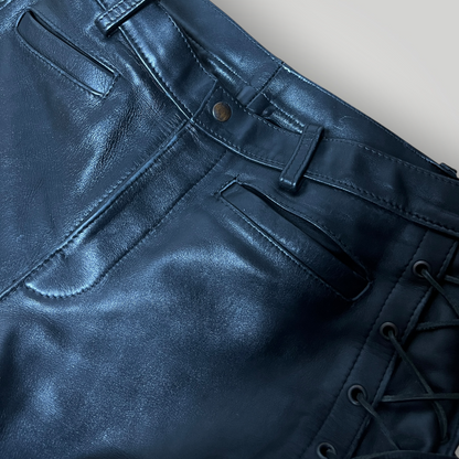 RoB Amsterdam "Hipster" Biker Full Grain Leather Jeans Vintage 2000's Y2K Gothic Punk Pants