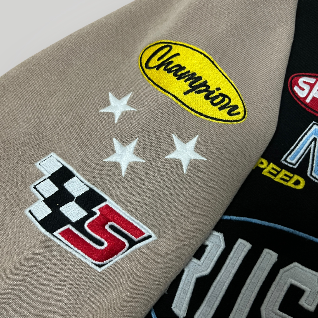 Stradivarius STR Vintage Style Nascar Rushrace Oversized Boxy 3/4 Sleeve Y2K Racing Jacket