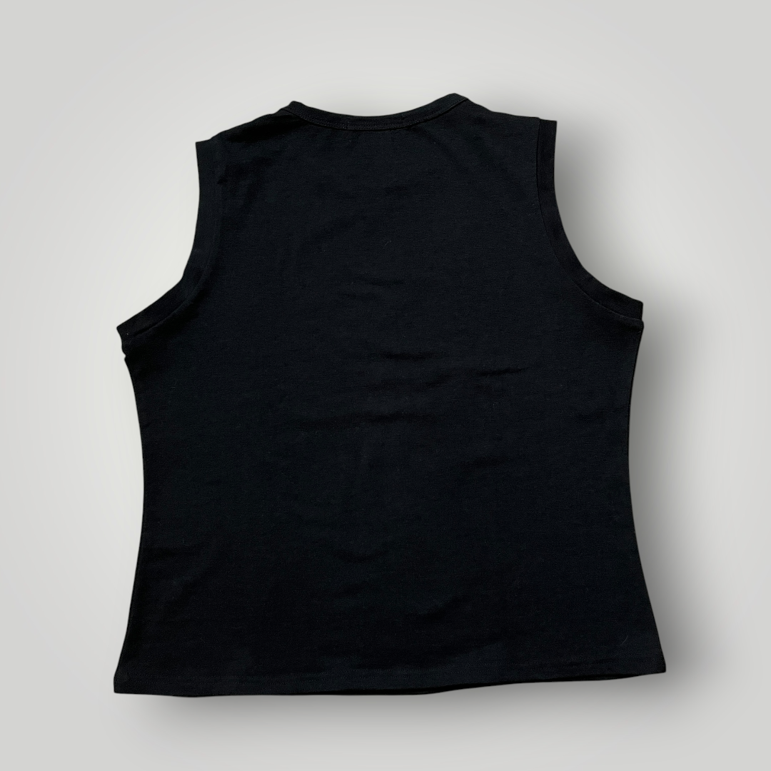Xcepsion Vintage 2000's Y2K Studded Rhinestud Graphic Tank Top (Дамско)