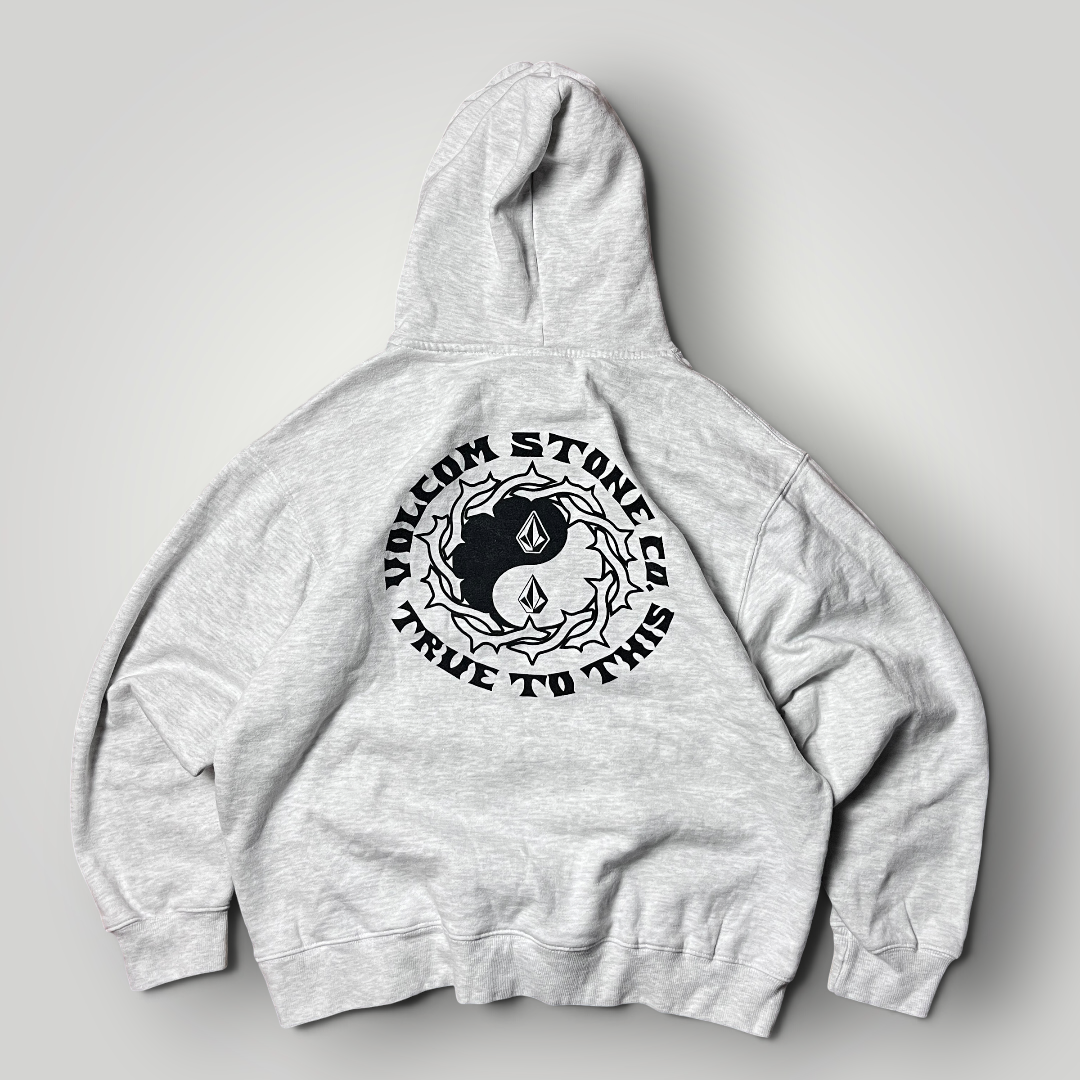 Volcom "Watanie" Heavy Cotton Boxy Y2K Skater Graphic Hoodie
