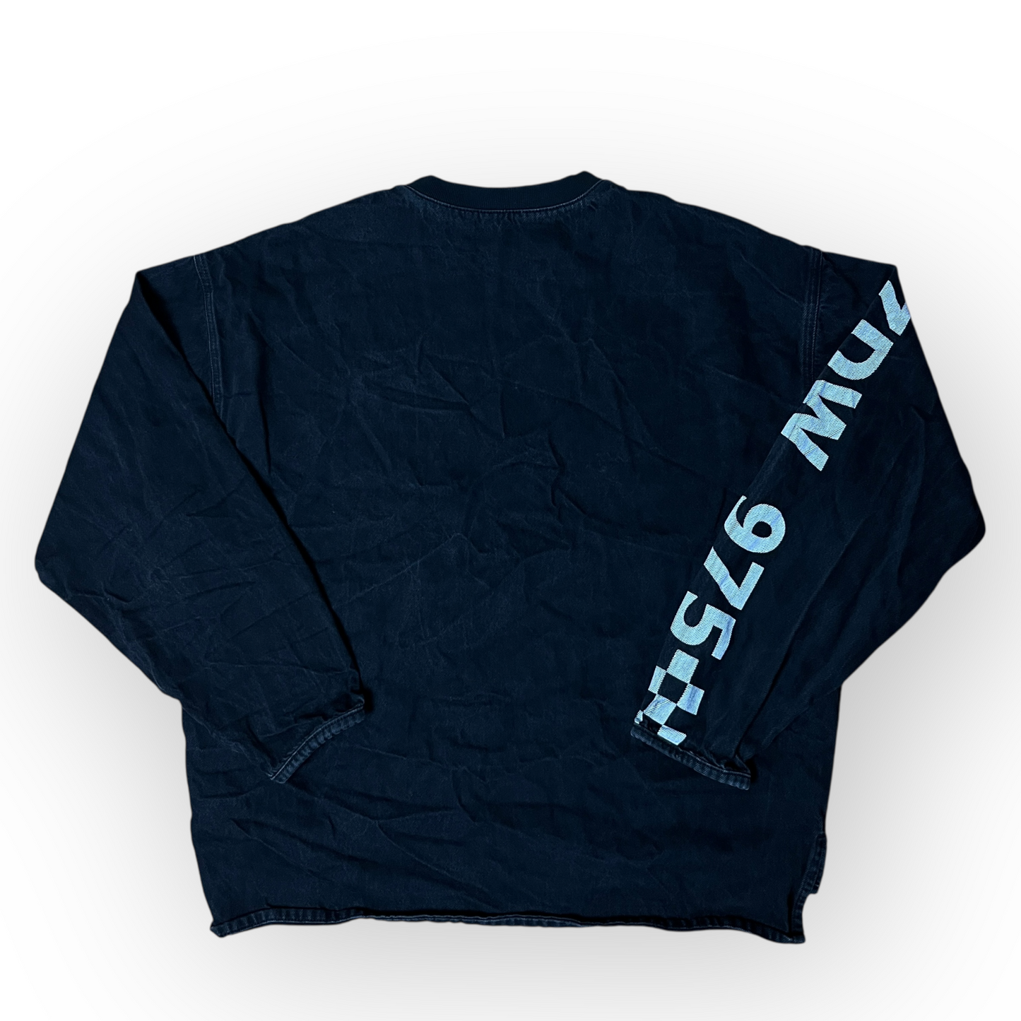 ZARA Denim Boxy Sweatshirt Crewneck