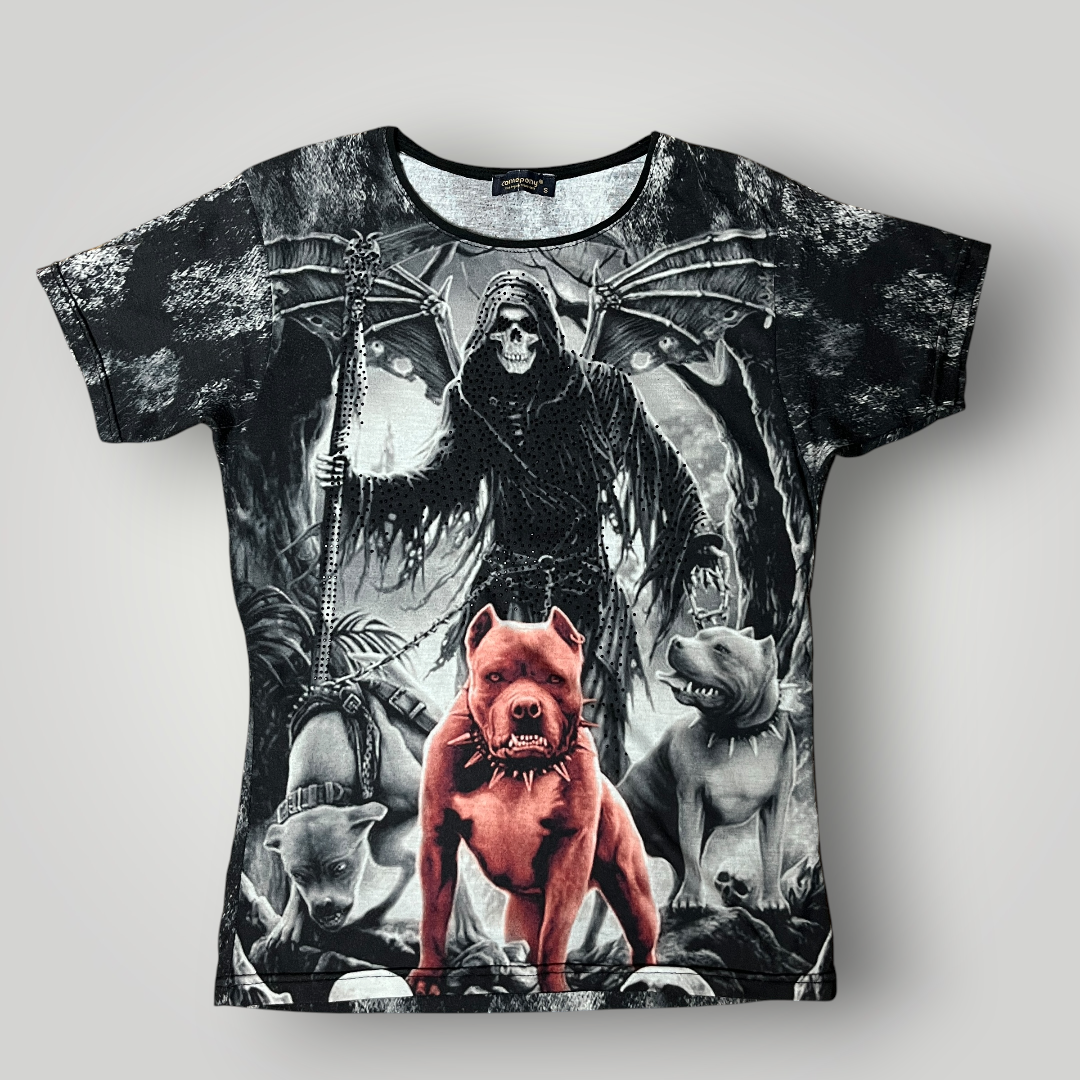 Death Y2K All Over Print Graphic T-Shirt